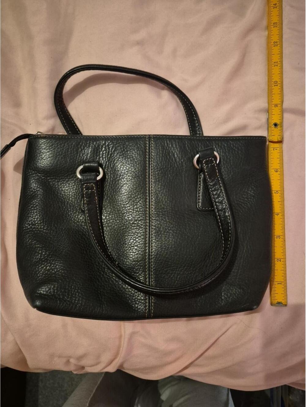 Fossil Dark Green Leather  75082 Handbag Small Purse Vintage No Shoulder Strap
